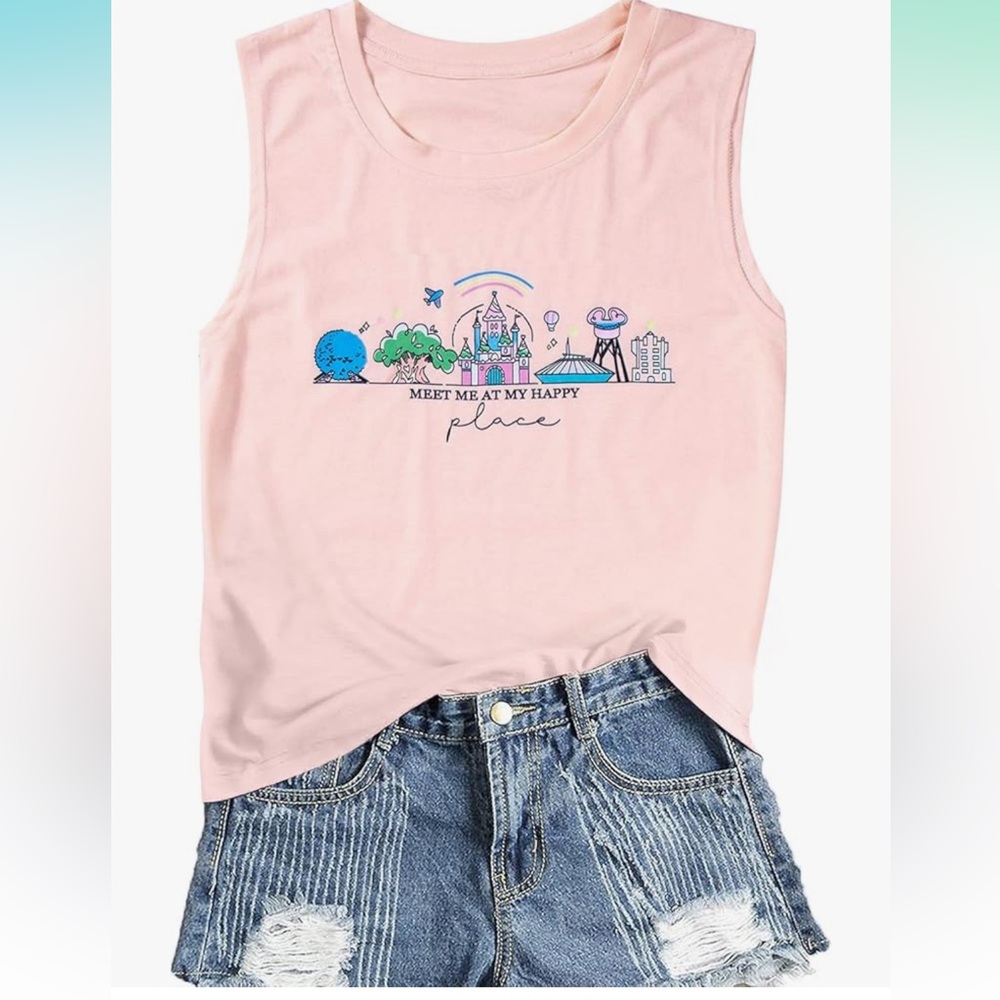Magic Kingdom “Meet Me at My Happy Place” sleeveless top